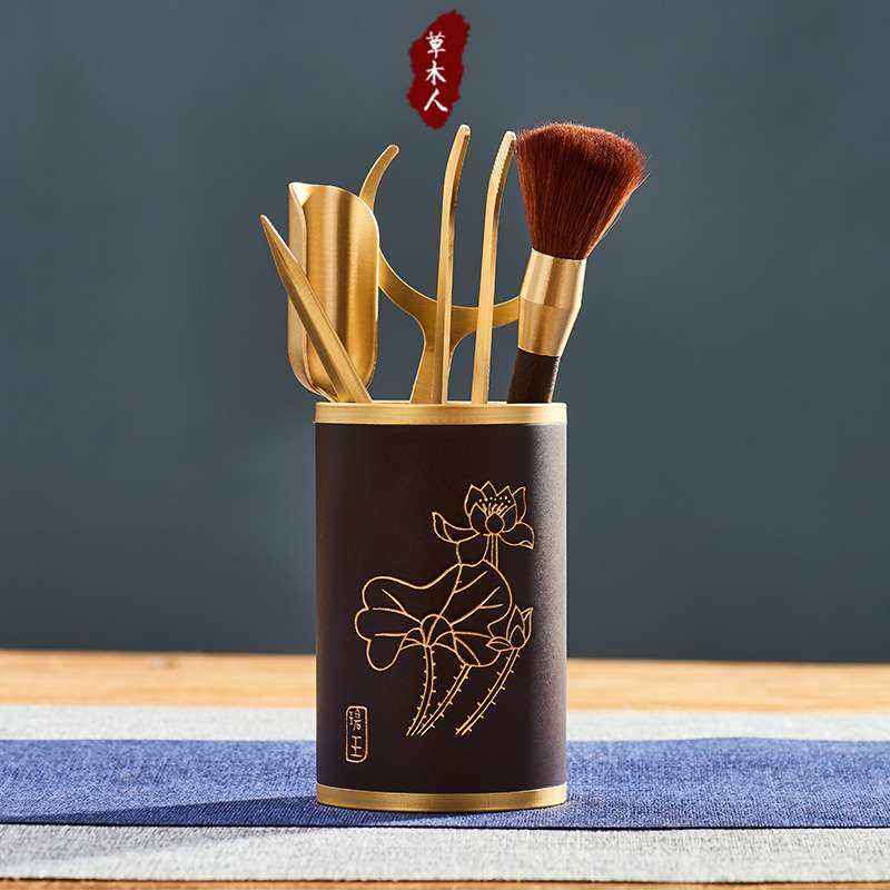 茶道六君子套装家用功夫茶具配件中式黄铜茶夹茶匙茶艺6君子高档,餐饮具,茶夹,淘宝优惠券,粉丝福利购,淘宝优惠卷