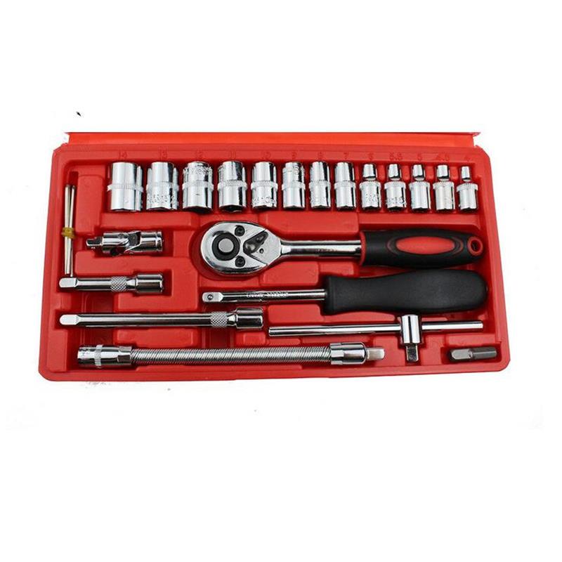 1/4小飞46五件套装小快速棘轮套筒63mm汽修套汽.保工具630筒组套