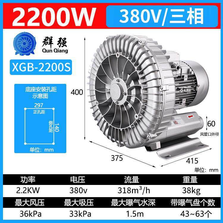 2200W380V三相漩涡风机气泵鱼缸水族馆增氧泵2.2KW增氧机曝气,五金/工具,风机/鼓风机/通风机,淘宝优惠券,粉丝福利购,淘宝优惠卷