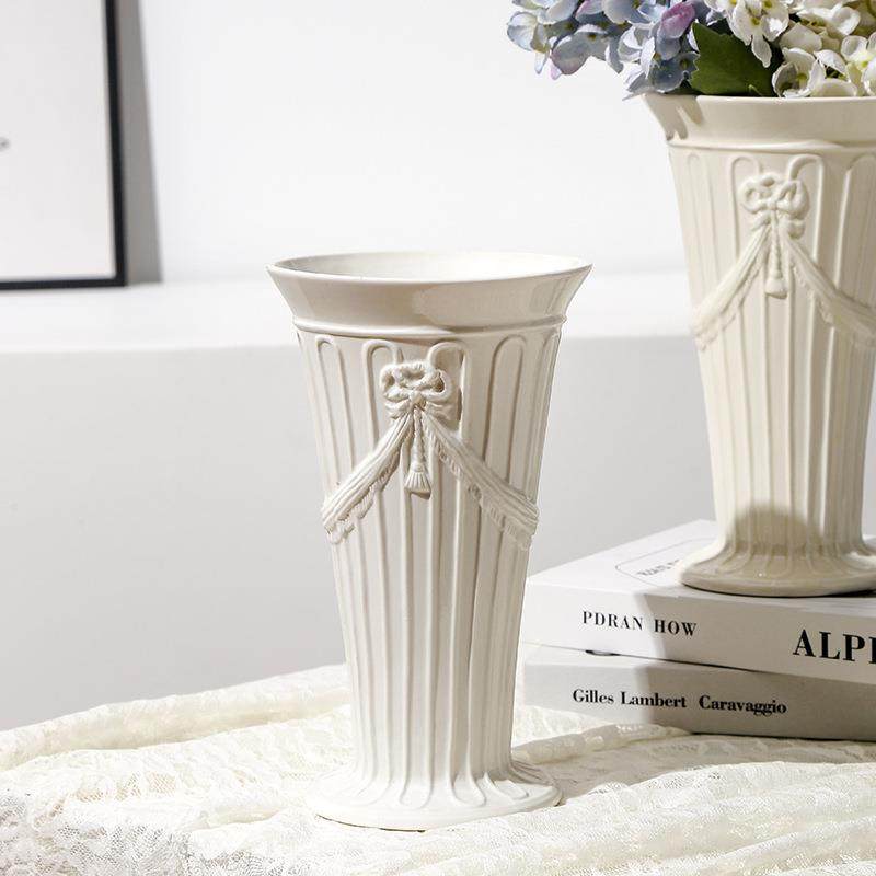 法式花瓶手作陶瓷花插床头柜摆件水培花器浮雕捏花插家居干花瓶,家居饰品,花瓶,淘宝优惠券,粉丝福利购,淘宝优惠卷