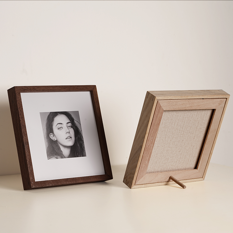 鲁大爷 实木正方形洗照片加相框摆台婚纱九宫格画框装裱挂墙12寸