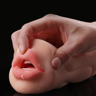 Male Masturbator Cup Heating Vibtrators Realistic Mouth Oral
