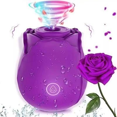 2 in 1 Rose Toy Simulation Vibrator Powerful Sucking