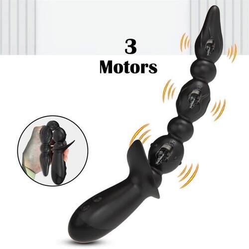 3 motor Anal Vibrator Gay Prostate Massager Anal Beads Butt