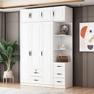 欧式实木开门衣柜现代简约纳小型儿SIE童挂橱衣户收衣防盗抽屉背