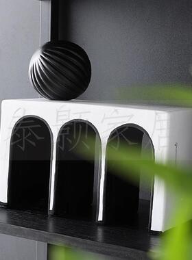 男房样板间书房书架陈摆件菱格南瓜飘窗客厅列孩层架书装饰地球仪