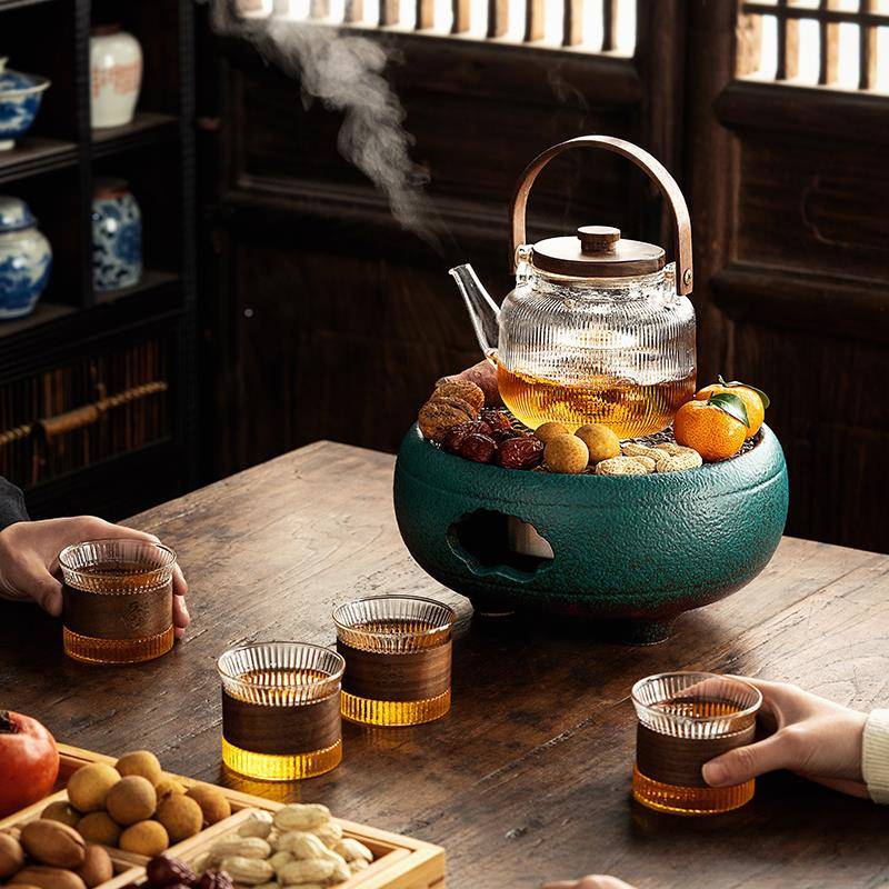 xyt围炉茶煮家用室内电碳两用煮茶烤炉炭F7695HMS炉茶罐罐茶煮器