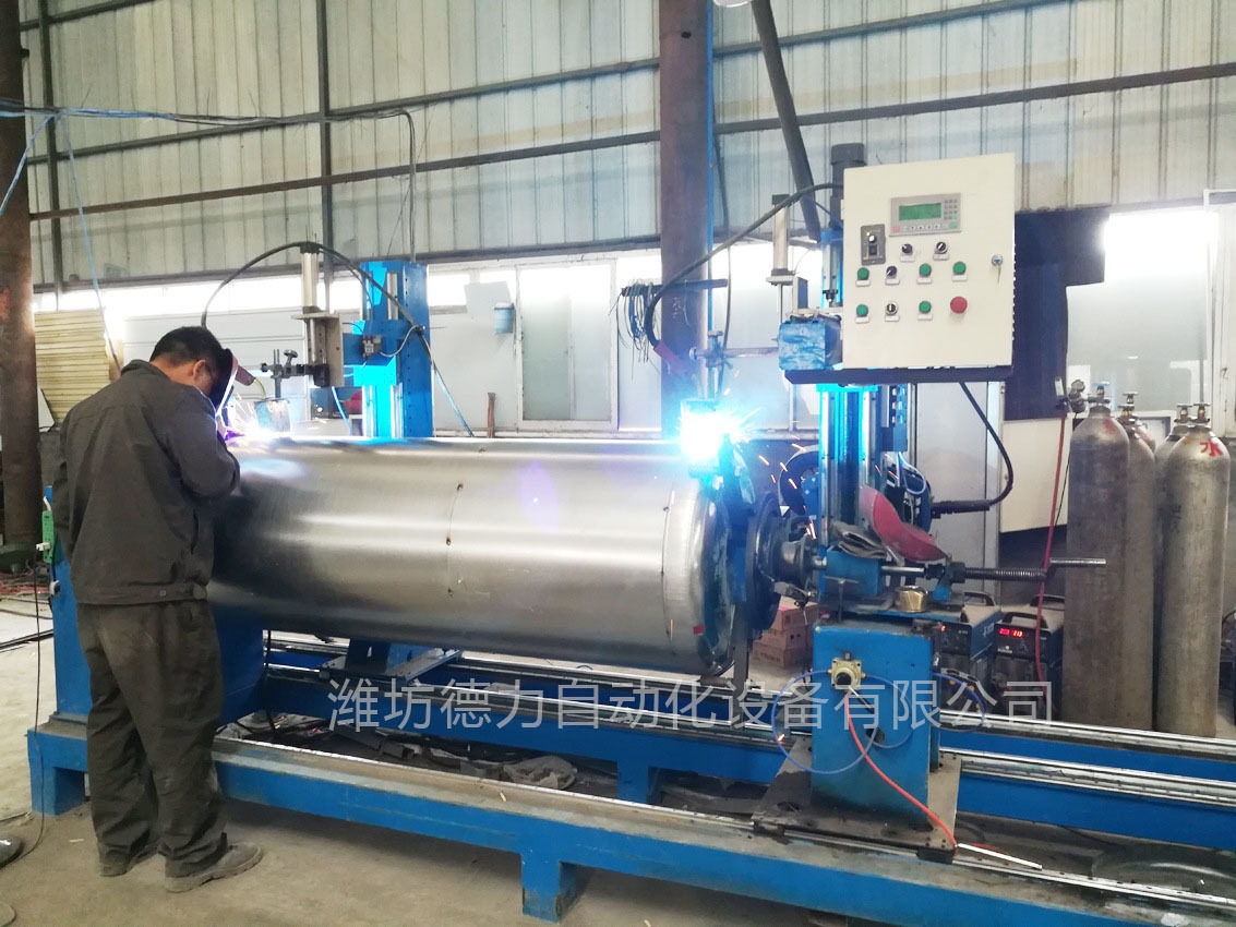 德力不锈钢圆桶压力容器罐自动金属五金氩弧焊卧式环缝自动焊