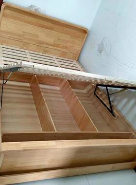 实木床.8米主卧双人床.15米大床高箱床1.2米木床储物床1家厂YHS直