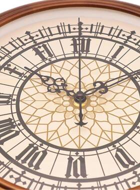 直角实木框圆用挂钟AT531新中式厅静音NYF扫秒钟客时家装饰木头钟