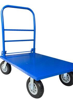 钢家手推车四轮平板车拉推货FUO车搬板运小推车便携用折叠铁板车