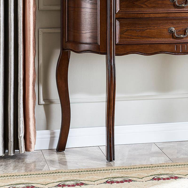 XRM8美式全置实木玄关柜半圆入户厅柜欧式物边桌走廊靠墙门装玄饰