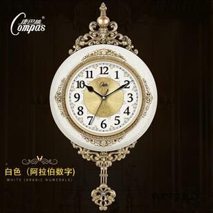 欧式BPC摇简静摆挂钟客复古时钟约时尚挂表卧室超音石厅英钟表