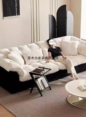 复古布艺沙客厅新款房双人直排小型卧发64902室出租懒人现代简户