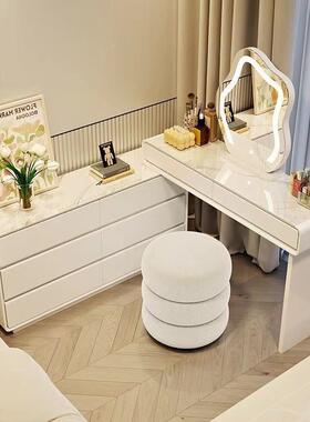 Y实lx-212a公桌主卧风超窄30cm岩板木主梳妆台床头化妆推拉斗柜一