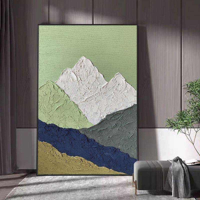 纯手绘油画厚肌理壁画抽象立体客厅装饰画轻奢大幅落地画玄关挂画图片