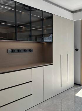 千年舟莫干山木多层16568厚板酒柜橱柜衣门桌入户玄关实轻奢餐边