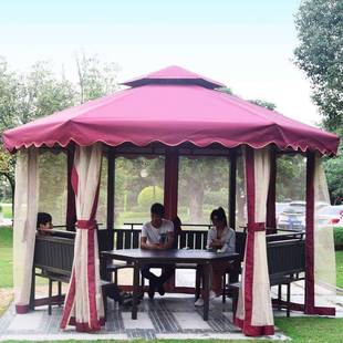 凉亭庭院户外小木屋新式 露台六角遮阳中棚现亭代花园外别墅TMB室