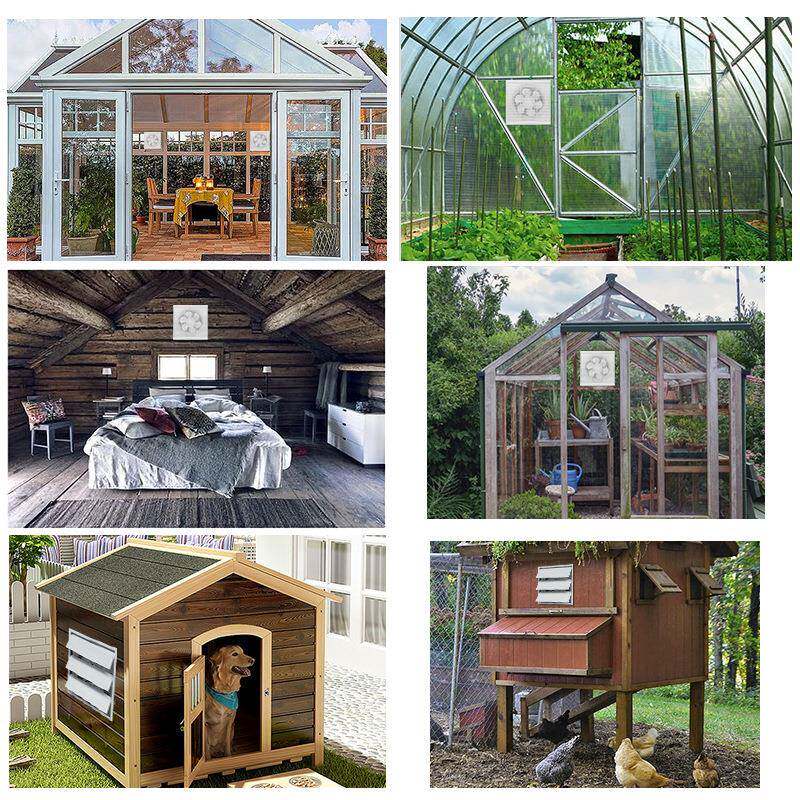 太阳能直流2百叶V窗JQT式排气扇家用厨房浴1室抽风宠机物室散热风