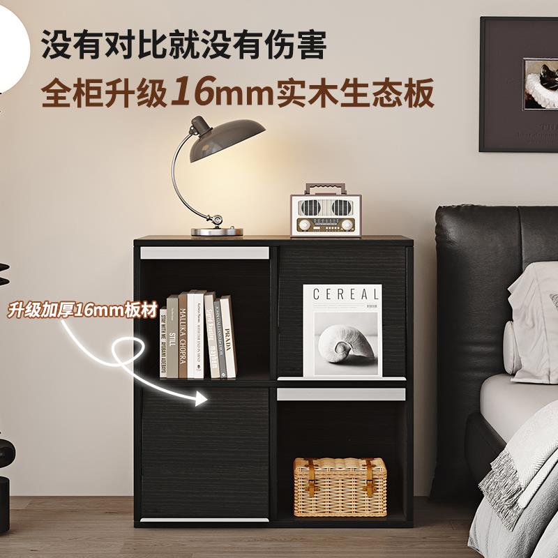 实木书柜落靠墙置物家架现代中古地XYM书橱客厅用收储物柜组纳合