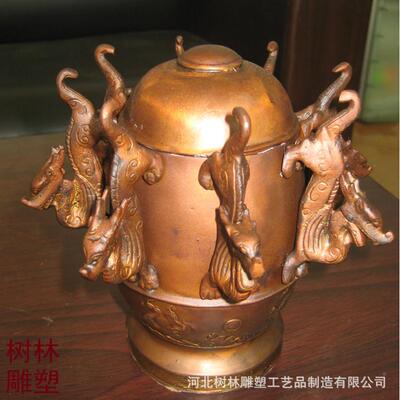铸铜雕办地动仪地震仪化古无品牌/代铸铜小型地动仪文雕塑家居公