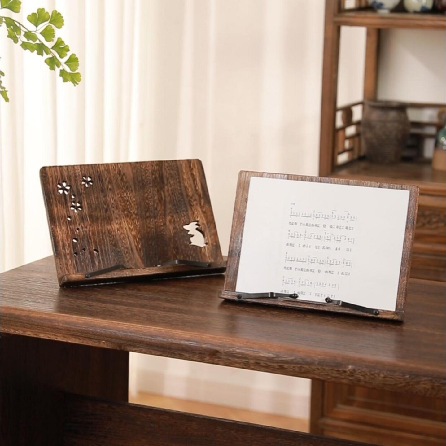 乐谱架实木古琴谱架读书阅读架便携式可折叠桌面二胡古筝谱台支架