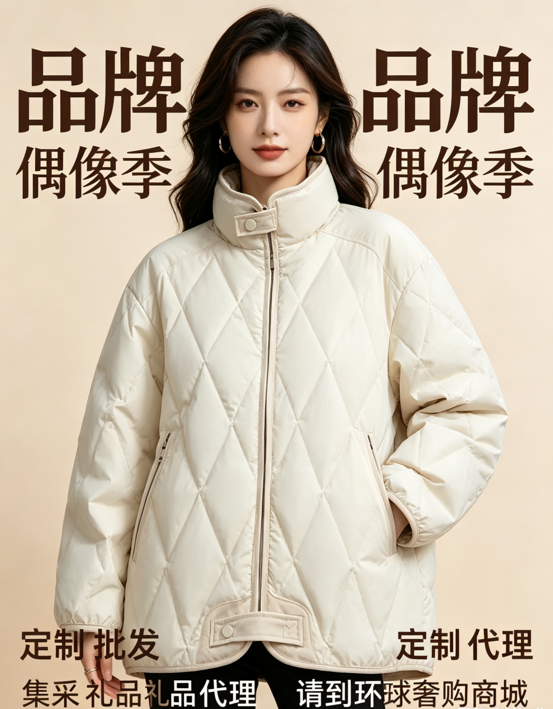 90 白鸭绒情侣羽绒服批发西装新郎服定制到环球奢购商城提货