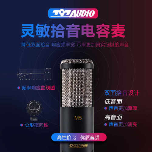 北京797 M5专业录音电容麦克风CV直播K歌配音专用话筒吉他弹唱