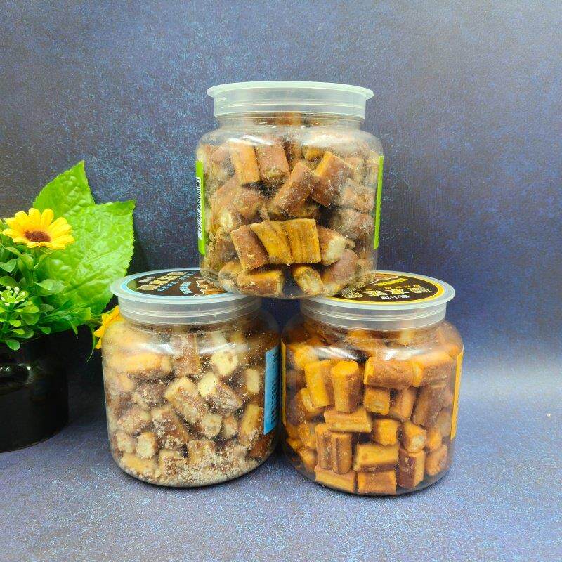 襄小馋碱水法棍面包干罐装228g海盐焦糖味藤椒味咸蛋黄味面包丁