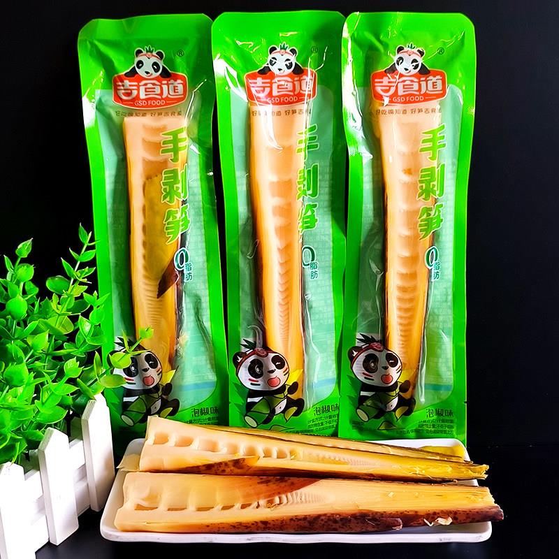 吉食道手剥笋手切笋条泡椒味开袋即食笋条笋尖竹笋小包装网红零食图片