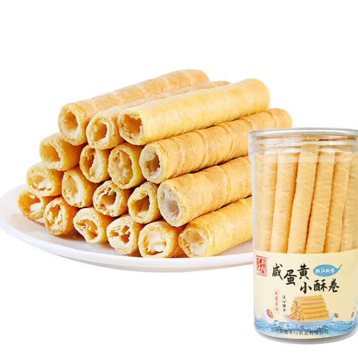 盈丰行老式鸡蛋卷绵密酥脆咸蛋黄小酥卷200g饼干网红休闲小零食