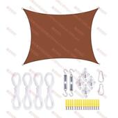 安防装 米水方形遮阳帆配4件套4x4M 户外遮阳布遮阳篷挡雨天幕