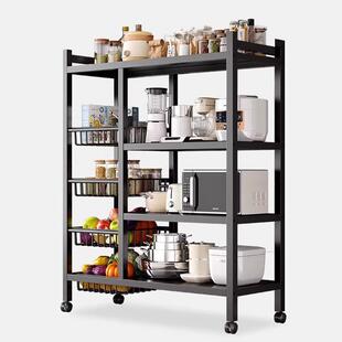厨房置物架落地功层微波炉侧网篮多多能物收纳架家用烤箱锅具阳台