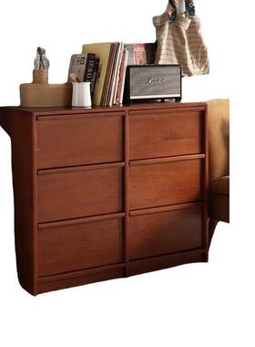 北欧中古实斗木斗小柜户落地收纳储物柜型HM1021-4卧室日式复古床