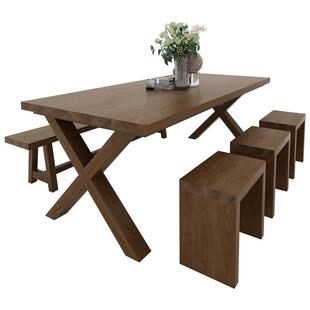 现代方简约复吃古实木餐桌组合家用原餐桌餐厅咖木福满客家啡厅长