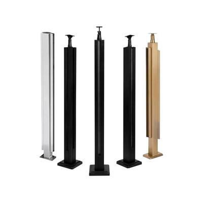 璃30不锈钢立玻方管护栏室外阳台围栏别墅楼梯栏柱杆内卡XTF槽4立