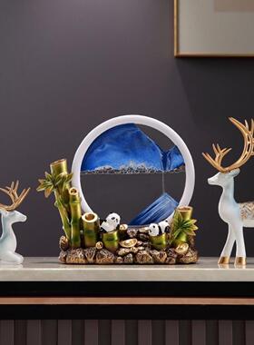 招漏财猫沙流沙鹿摆件可以电视柜酒柜玄画关装品乔迁新居LIJ饰礼