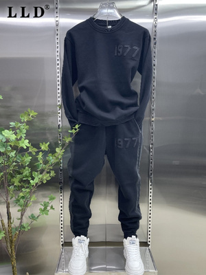 高端圆领卫衣卫裤休闲套装男款春秋2025新款潮流宽松渐变两件套装