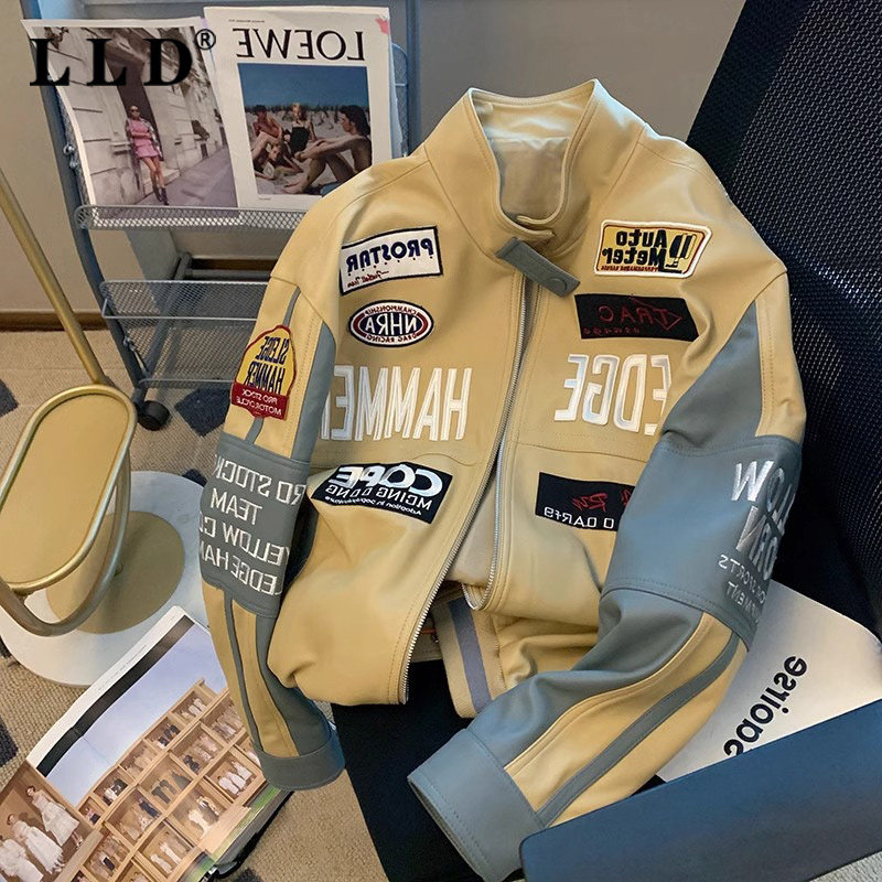 潮牌棒球服男春秋季宽松休闲高级感机车服上衣男士痞帅皮衣外套