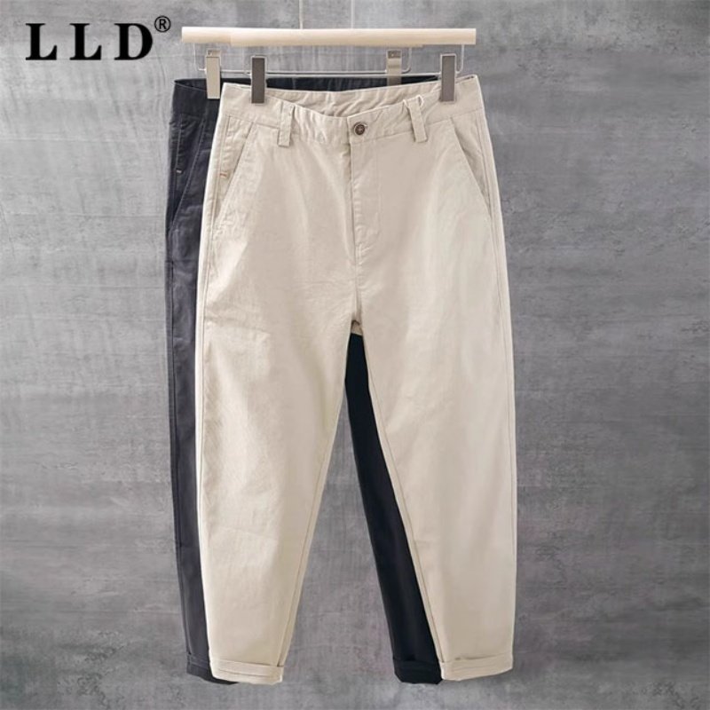 休闲 裤男士夏季薄款潮牌修身纯棉小脚九分裤子潮流百搭直筒锥形