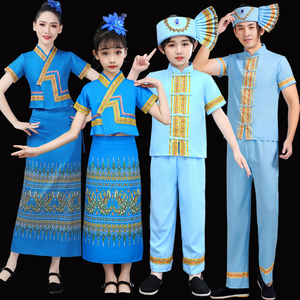 新品56个少数民族服装儿童彝族藏族女童苗族男童蒙古黎族舞蹈服饰