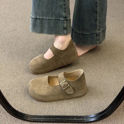 速发森系复古玛内珍鞋2025浅款丑萌鞋丽增高鞋厚底春口单鞋