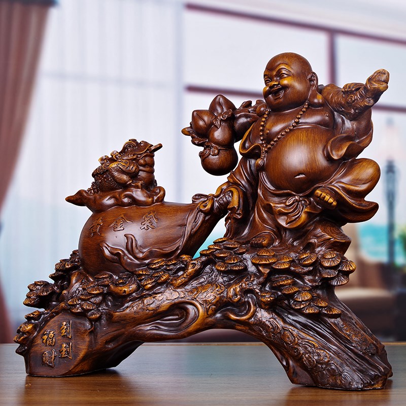 新品大号弥勒佛摆件大肚笑佛摆设新居乔迁公司开业招财礼品供奉装