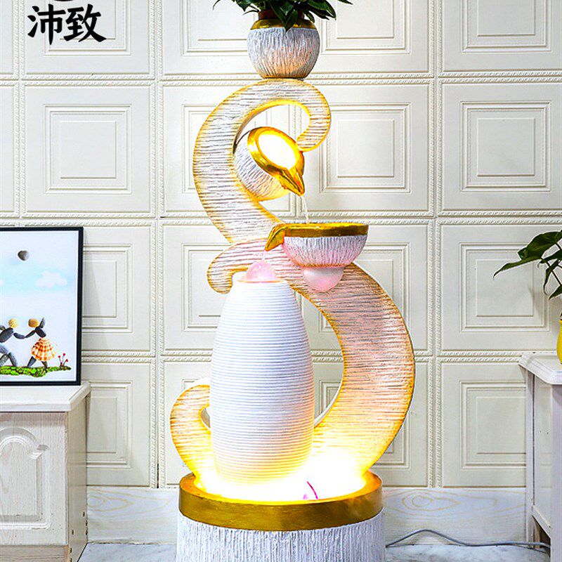 速发欧式流水喷泉摆件业开招财水景客加落地家居装饰品室内厅湿器