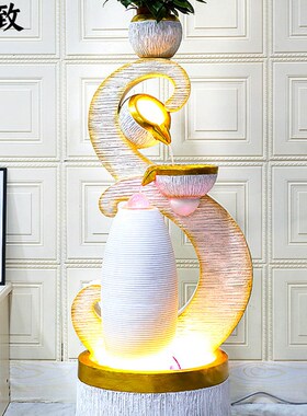 速发欧式流水喷泉摆件业开招财水景客加落地家居装饰品室内厅湿器