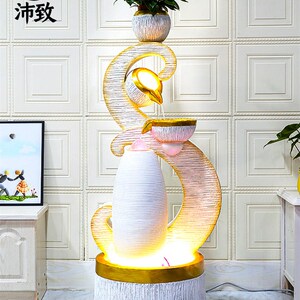 速发欧式流水喷泉摆件业开招财水景客加落地家居装饰品室内厅湿器