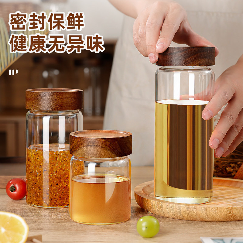 速发蜂装罐玻璃密封蜂级罐蜜储存罐带盖罐头保存果酱分蜜瓶子空瓶
