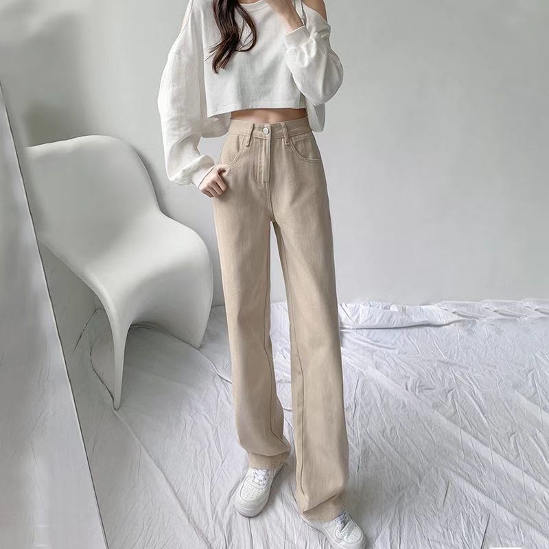 速发彩季港味复古工装迷春牛仔裤辣高妹腰直筒宽松休闲阔腿长裤子