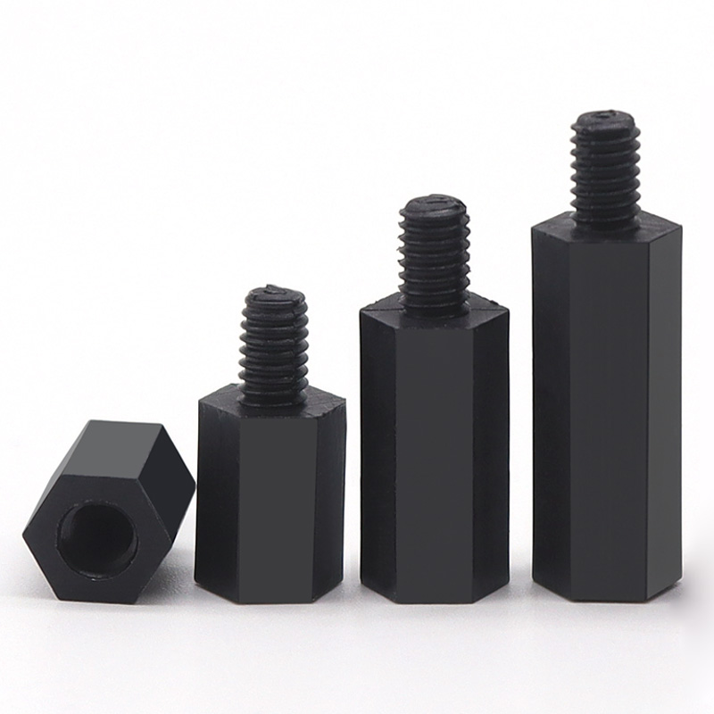 速发M缘黑离尼龙六角螺柱单通隔色柱绝4支撑柱*x5x6x7x8x10x12x15