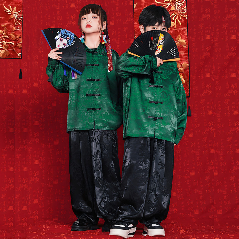 新品儿童汉服套装2023秋季新款男童国学服装女童装改良汉服唐装中